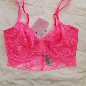 SAVAGE x FENTY Hot Pink Lined Lace Bra 34DDD